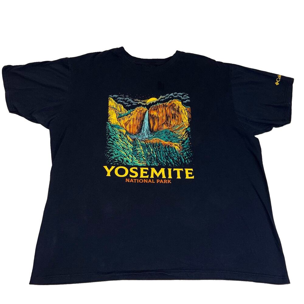 Columbia Yosemite National Park Graphic Men's Cotton T-Shirt Navy Blue XXL